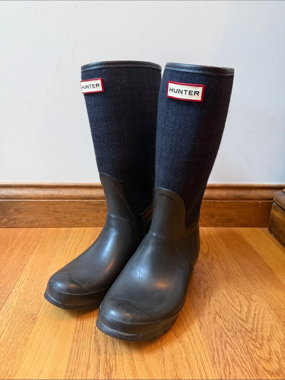 Hunter Arlen Plaid Wool Tall Rain Boots Unisex EU 38 Female Size 7 Male Size 6 - Picture 2 of 14